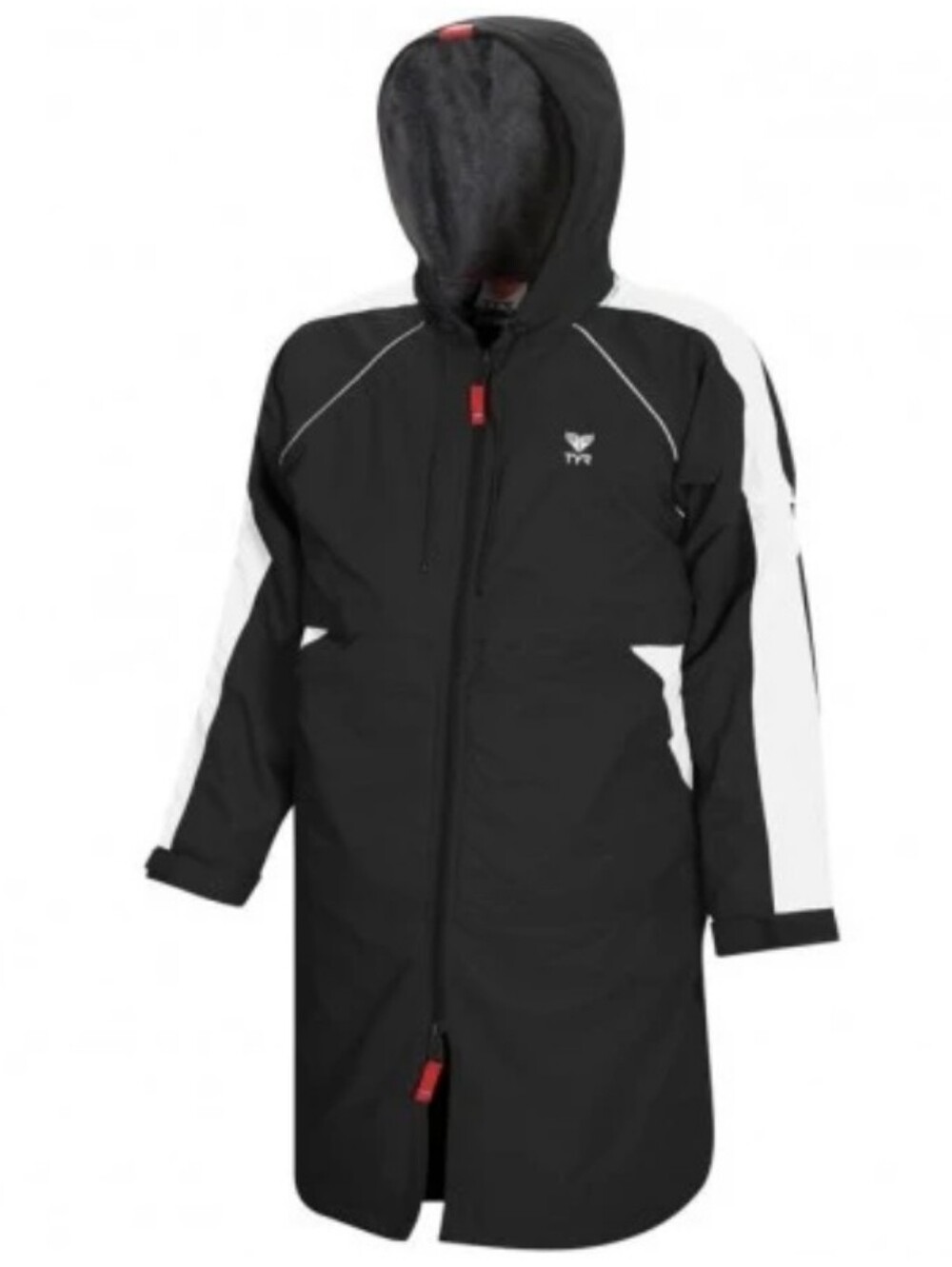 TYR Alliance Team Parka Swimming swim Jacket Trench Coat Black Size Small